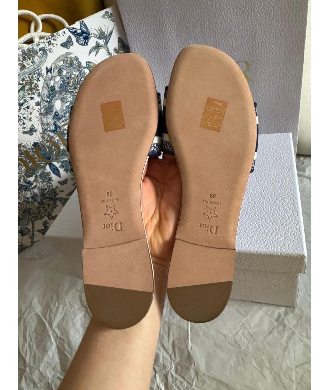 CHRISTIAN DIOR Голубые шлепанцы, фото 4