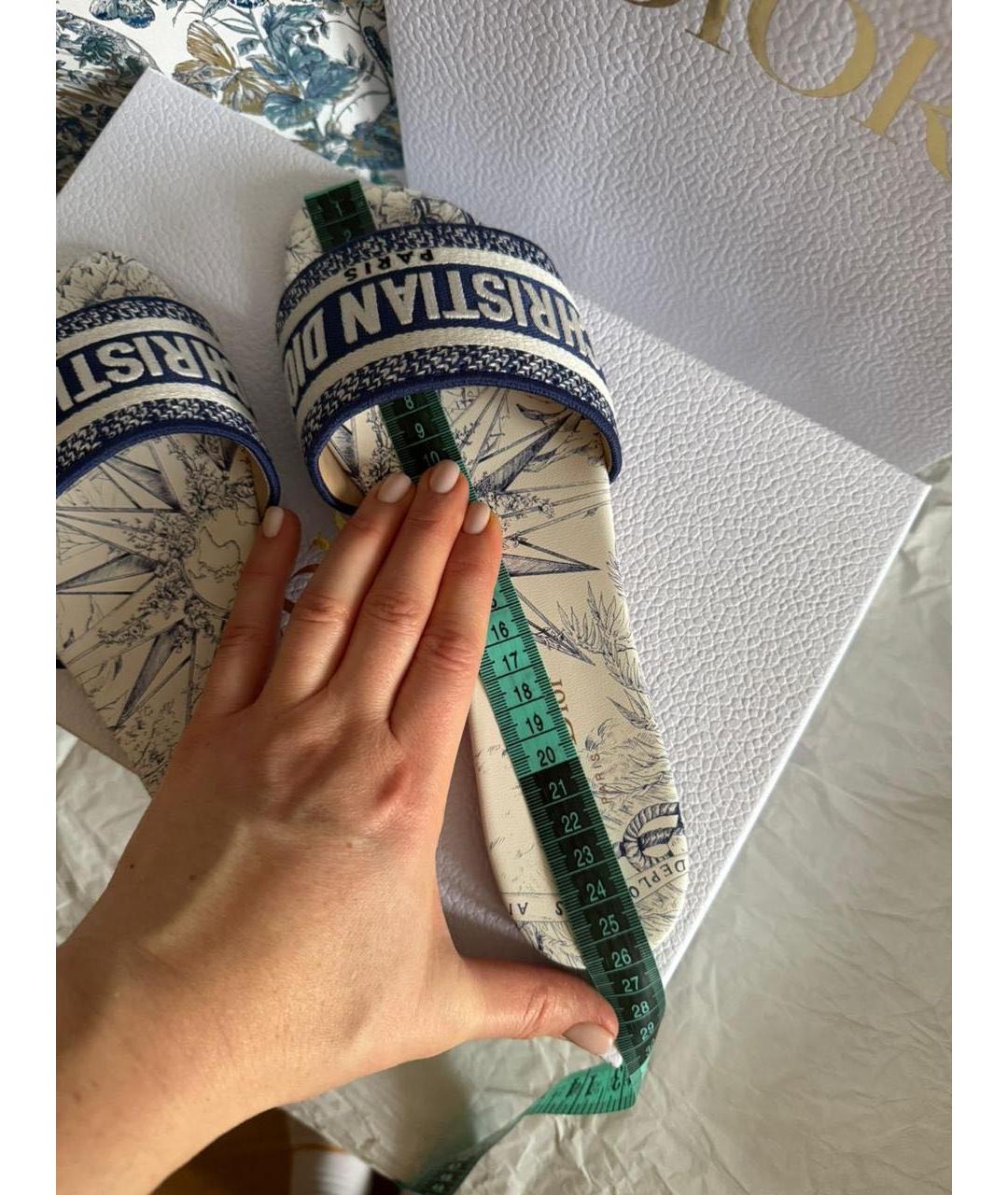 CHRISTIAN DIOR Голубые шлепанцы, фото 5