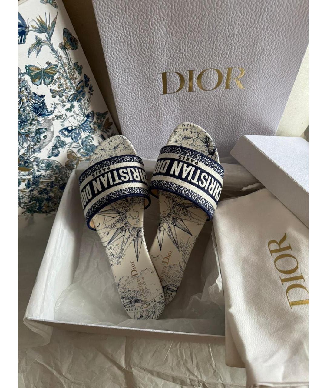 CHRISTIAN DIOR Голубые шлепанцы, фото 2