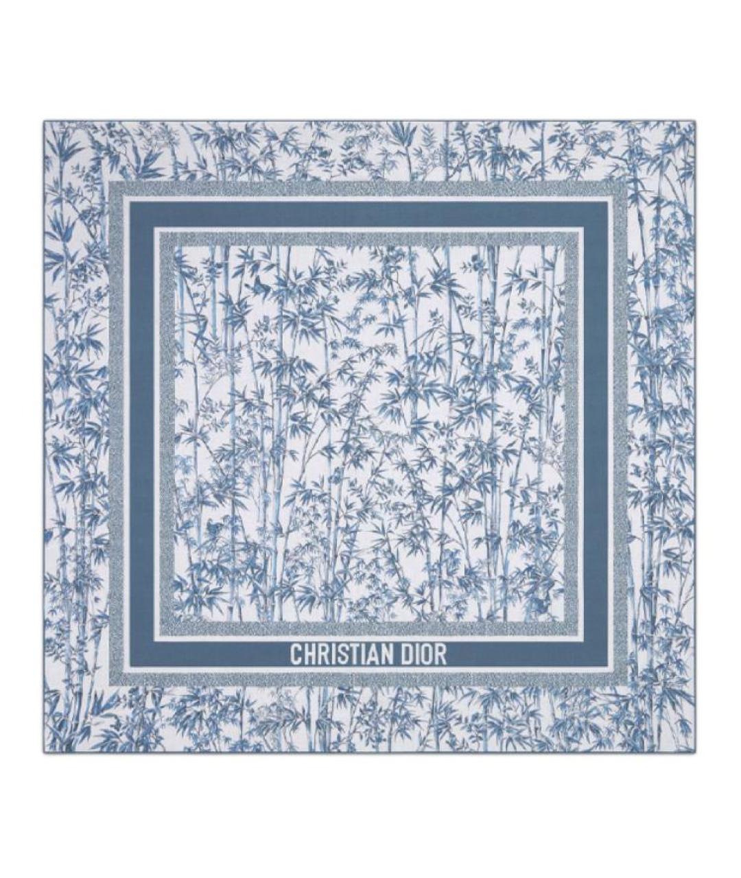 CHRISTIAN DIOR Голубой кашемировый платок, фото 1