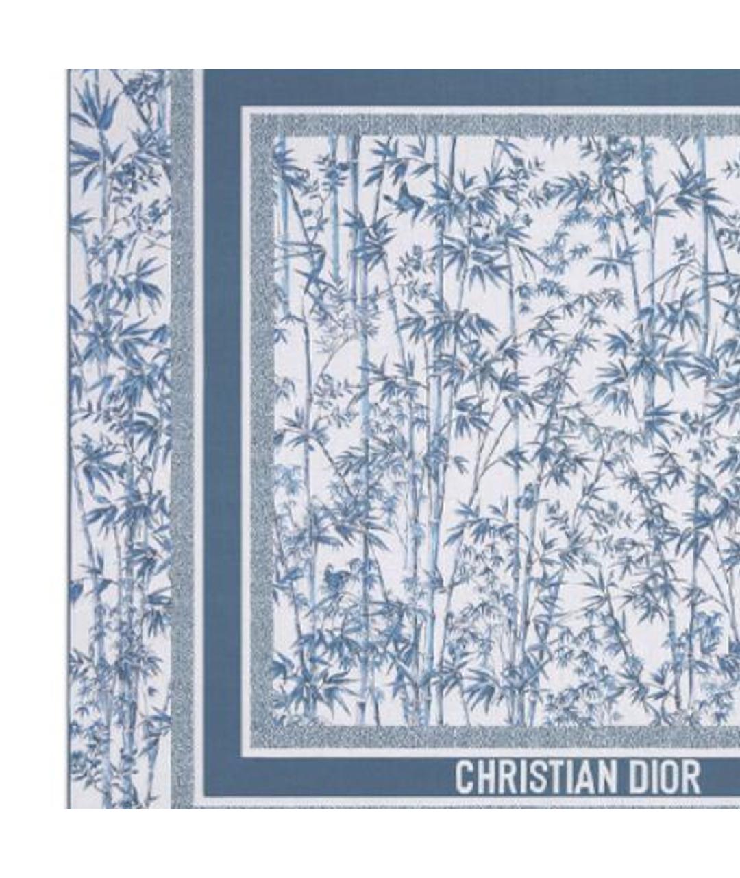 CHRISTIAN DIOR Голубой кашемировый платок, фото 2