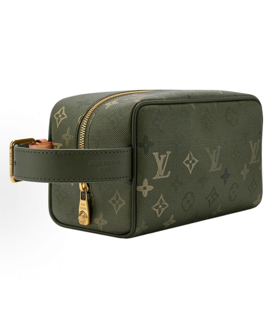 LOUIS VUITTON Зеленая кожаная косметичка, фото 2