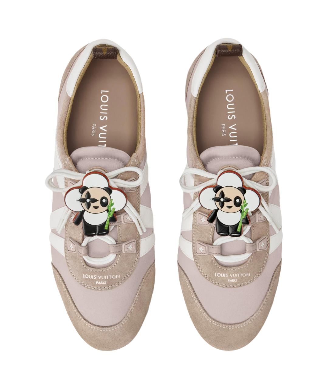 LOUIS VUITTON Коричневые кожаные кроссовки, фото 4