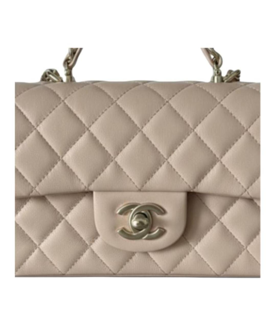 CHANEL Розовая кожаная сумка с короткими ручками, фото 2