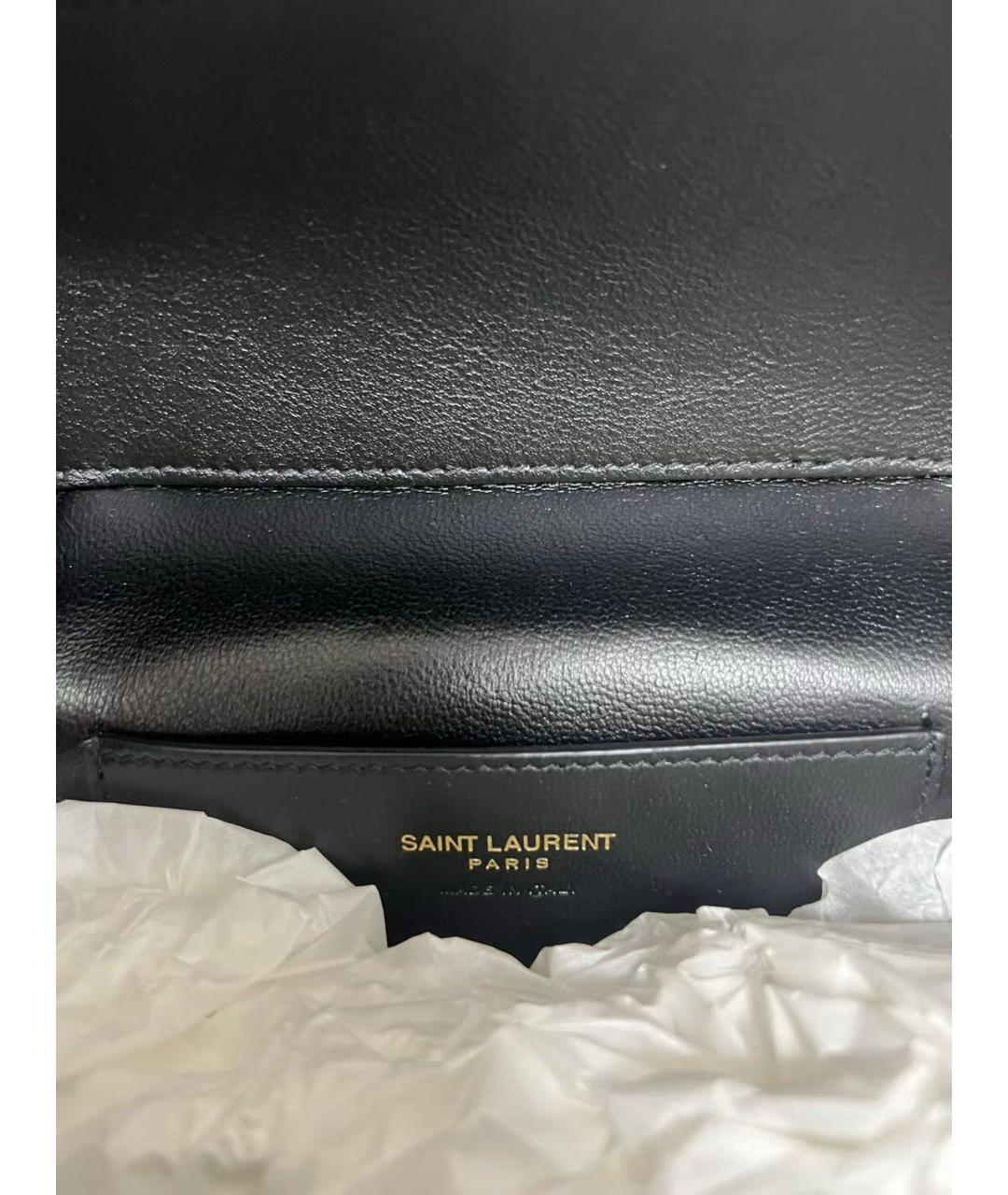 SAINT LAURENT Хаки кожаная сумка через плечо, фото 5