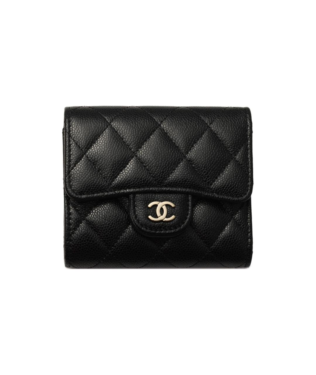 CHANEL Черный кожаный кошелек, фото 5