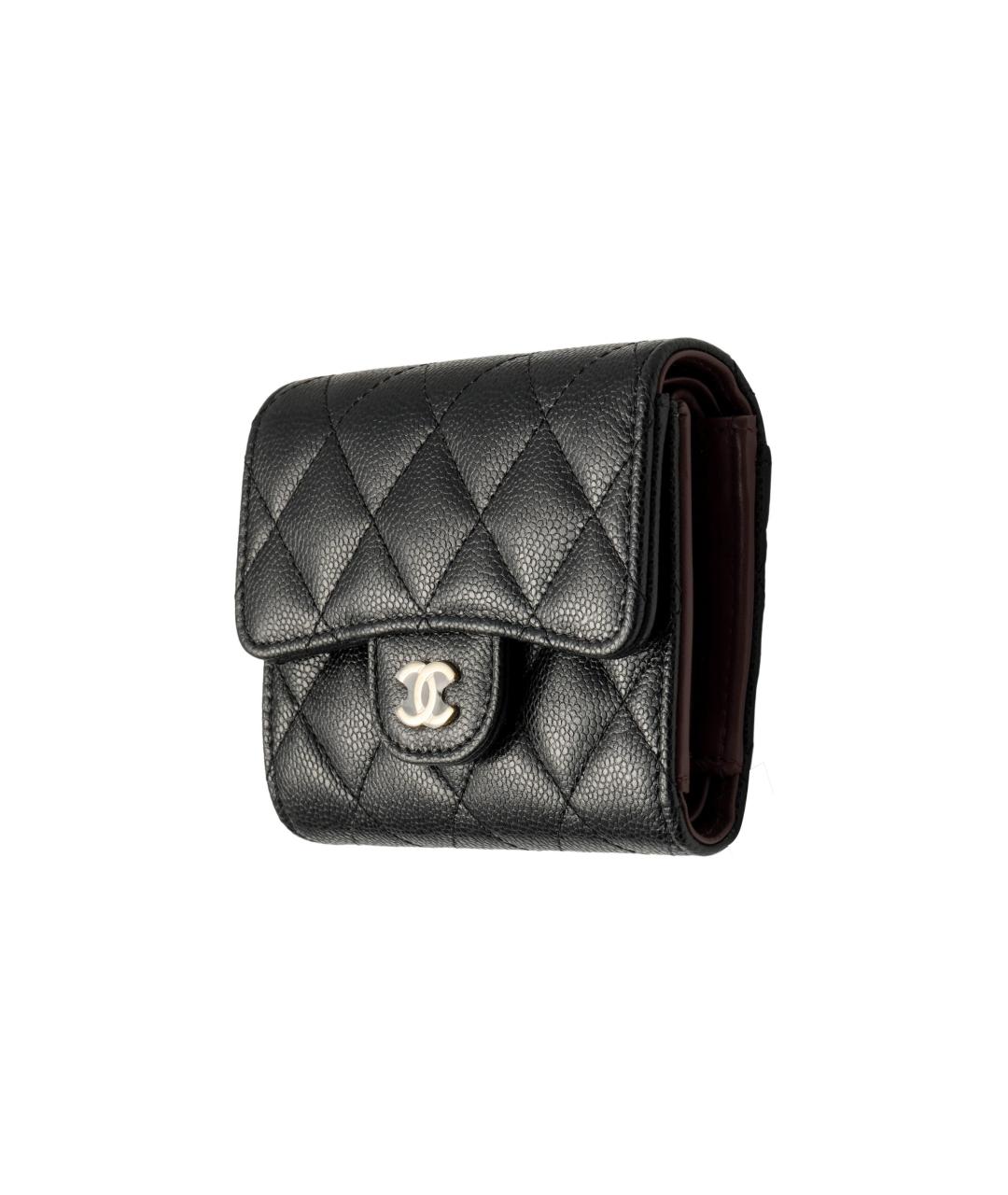 CHANEL Черный кожаный кошелек, фото 2