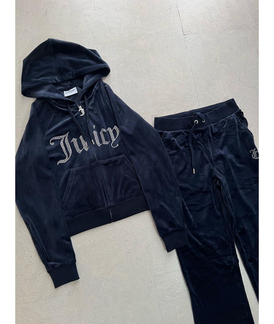 JUICY COUTURE Темно-синий велюровый спортивные костюмы, фото 2