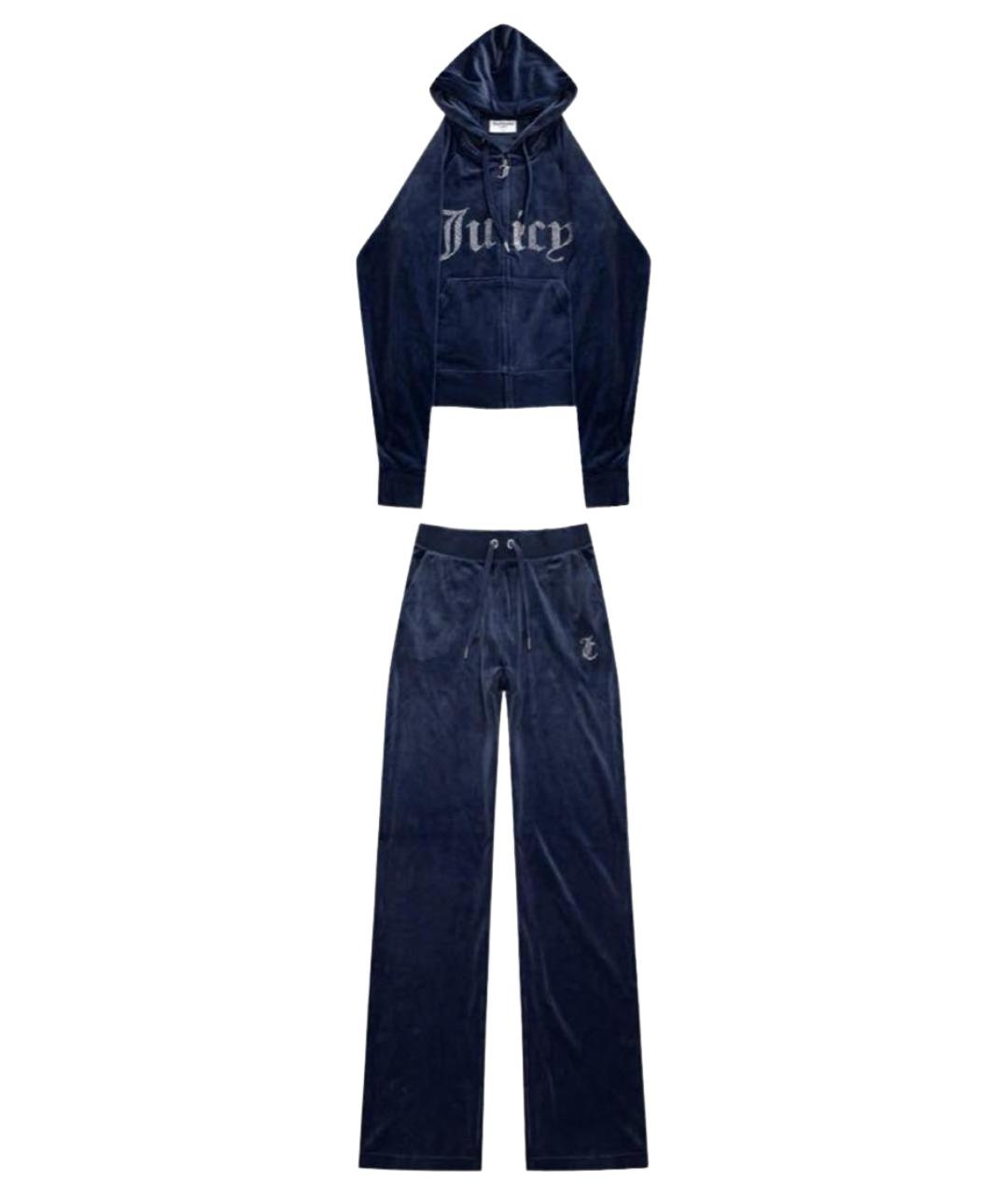 JUICY COUTURE Темно-синий велюровый спортивные костюмы, фото 1