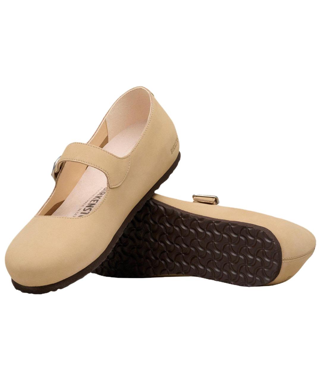 BIRKENSTOCK Бежевые замшевые балетки, фото 5