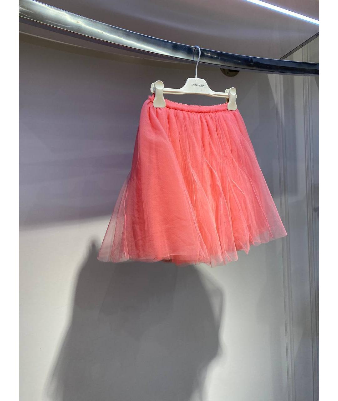 MONNALISA Коралловая синтетическая юбка, фото 2