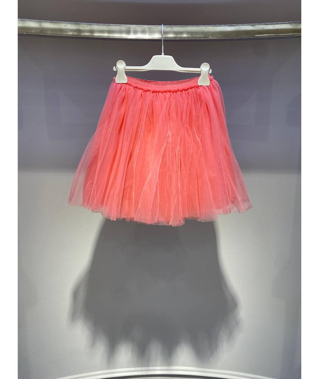 MONNALISA Коралловая синтетическая юбка, фото 3