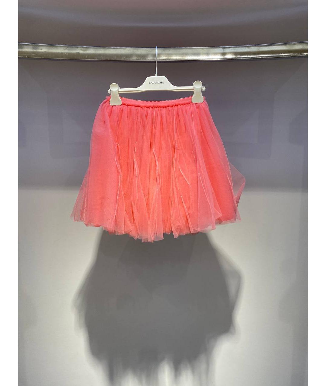 MONNALISA Коралловая синтетическая юбка, фото 4