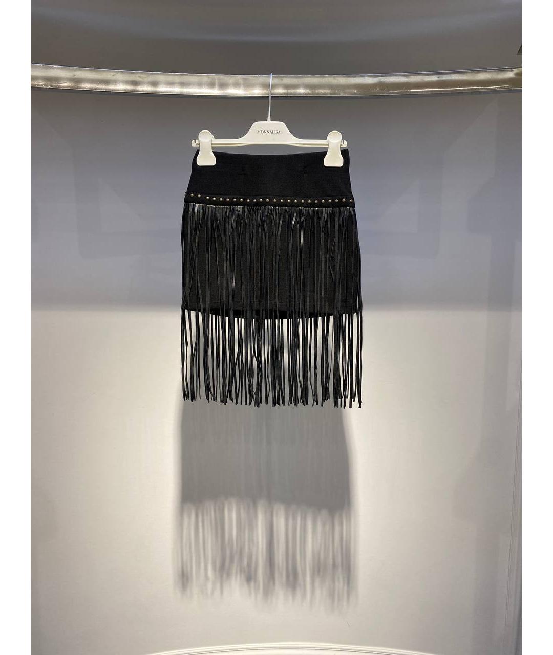 MONNALISA Черная полиэстеровая юбка, фото 4