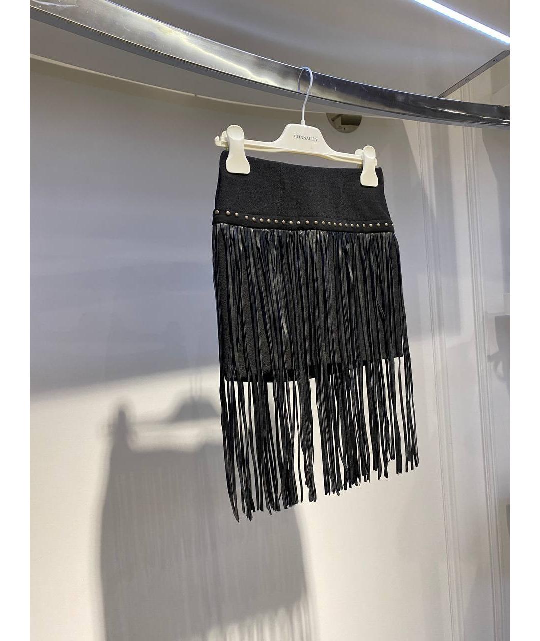 MONNALISA Черная полиэстеровая юбка, фото 2