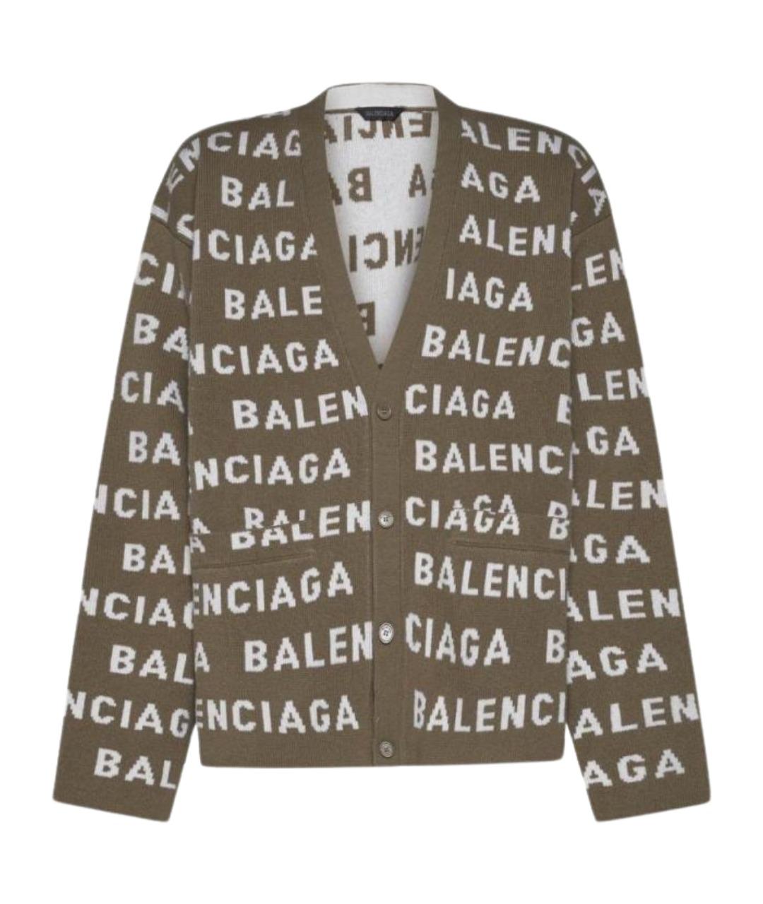 BALENCIAGA Хаки кардиган, фото 1