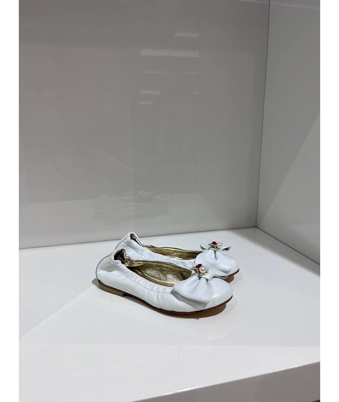MONNALISA Белые кожаные балетки, фото 2