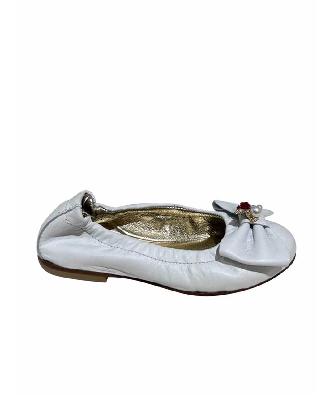 MONNALISA Белые кожаные балетки, фото 1