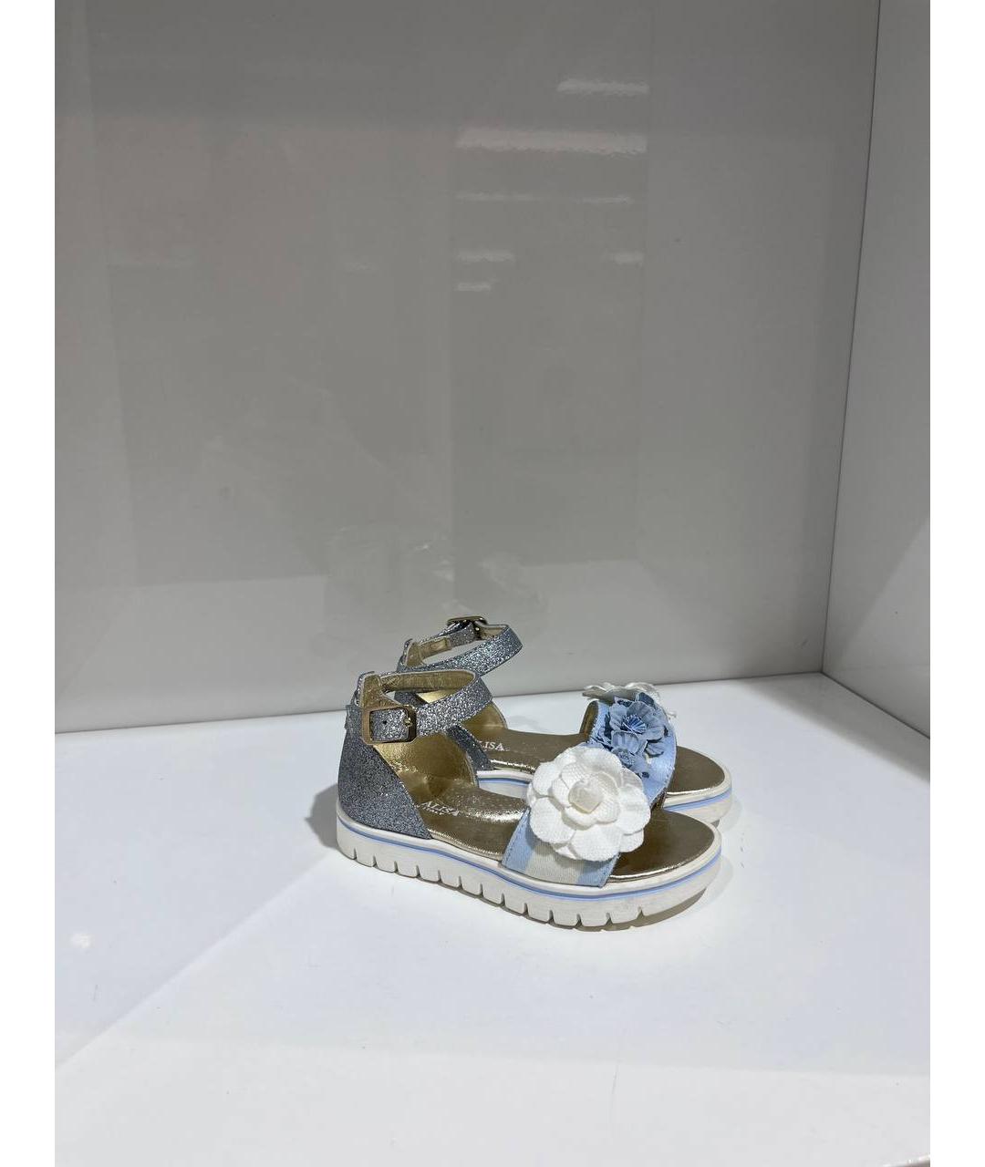 MONNALISA Голубые сандалии и шлепанцы, фото 4