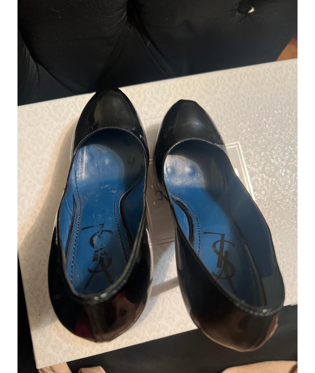 SAINT LAURENT Черные кожаные туфли, фото 3