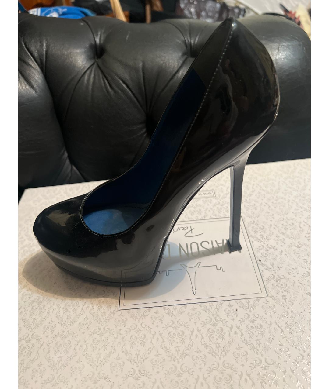 SAINT LAURENT Черные кожаные туфли, фото 6