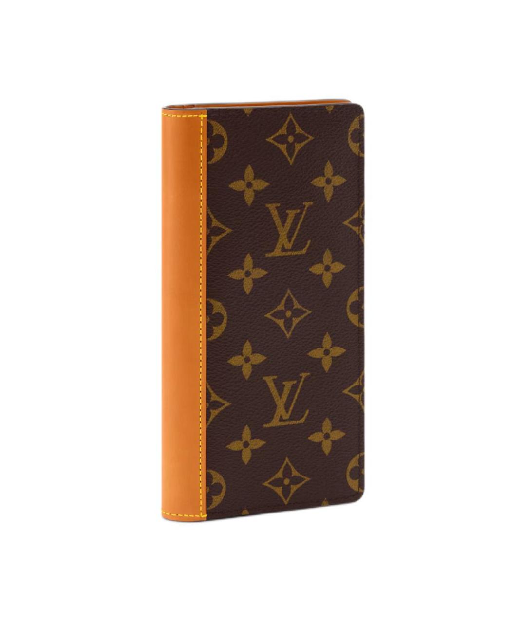 LOUIS VUITTON Коричневый кожаный кошелек, фото 2