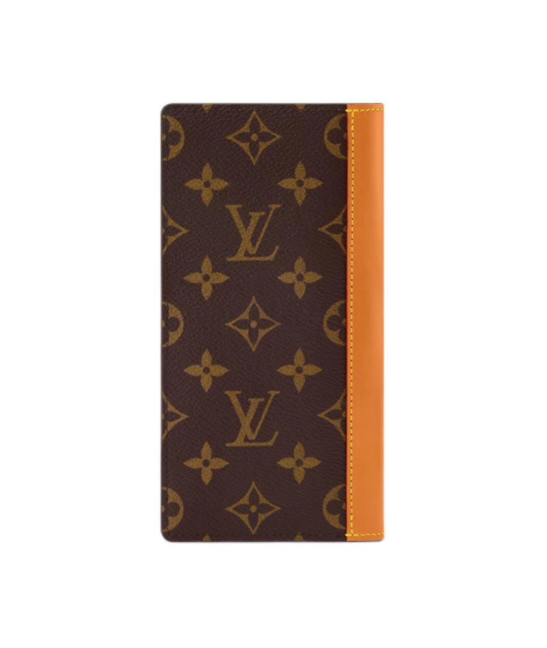 LOUIS VUITTON Коричневый кожаный кошелек, фото 3