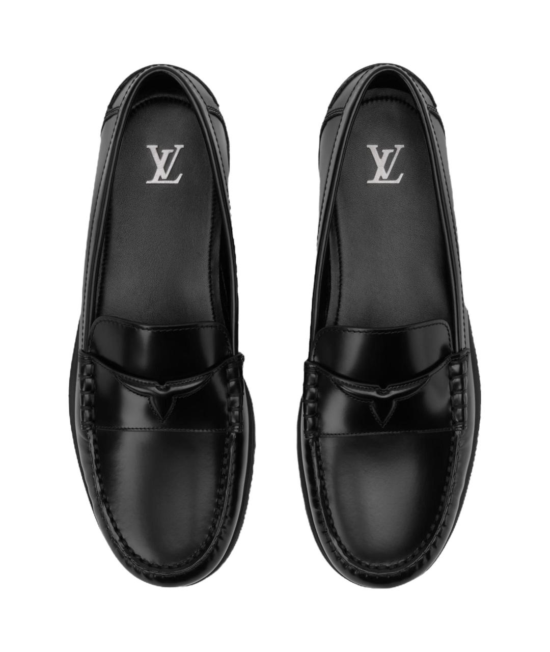 LOUIS VUITTON Черные кожаные лоферы, фото 4