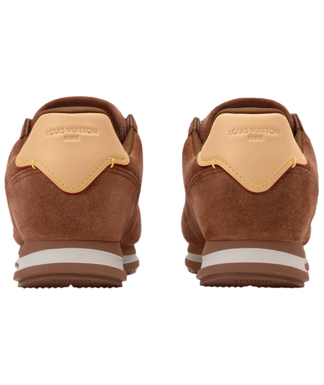 LOUIS VUITTON Коричневые замшевые низкие кроссовки / кеды, фото 5
