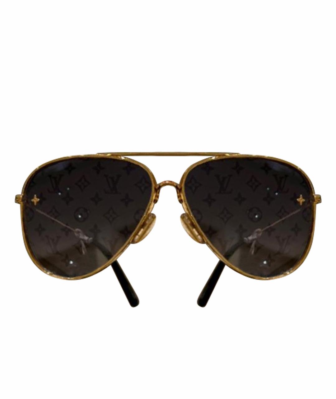 LOUIS VUITTON Золотые металлические солнцезащитные очки, фото 1