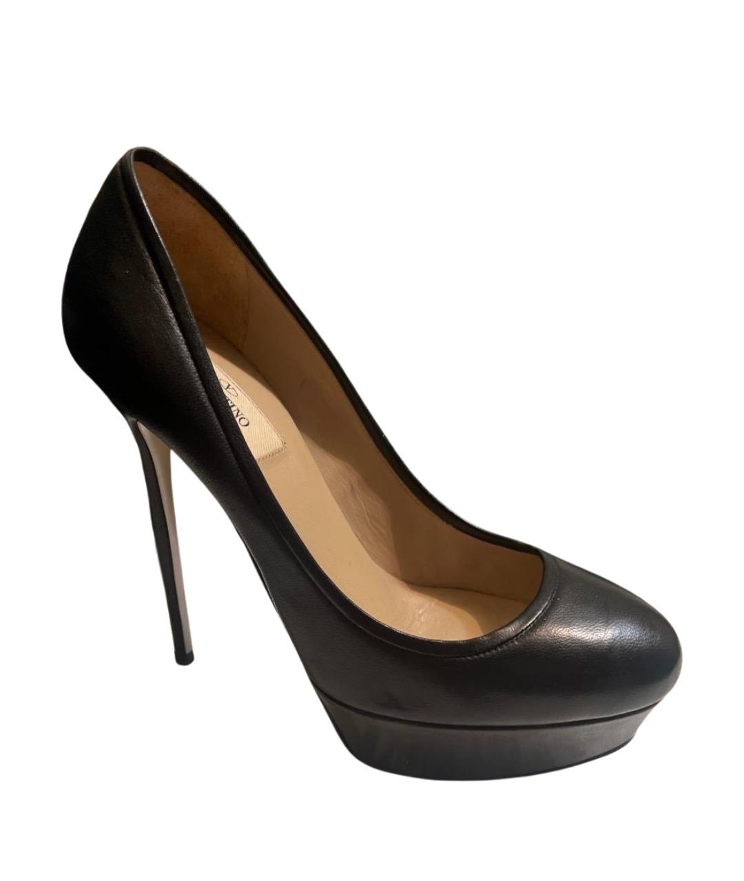 VALENTINO Черные кожаные туфли, фото 1