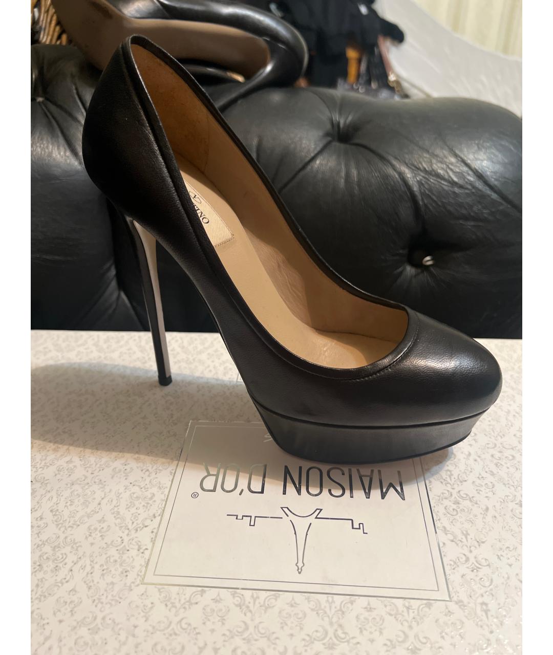 VALENTINO Черные кожаные туфли, фото 6