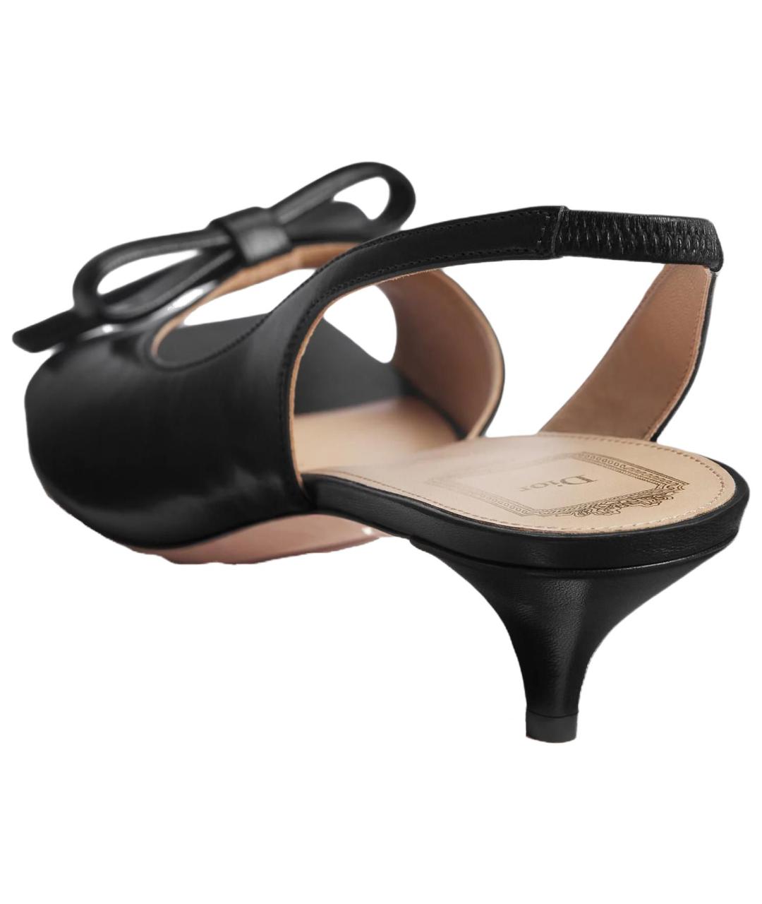 CHRISTIAN DIOR Черные кожаные босоножки, фото 3