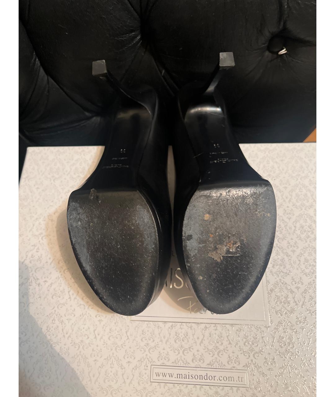 SAINT LAURENT Черные кожаные туфли, фото 5