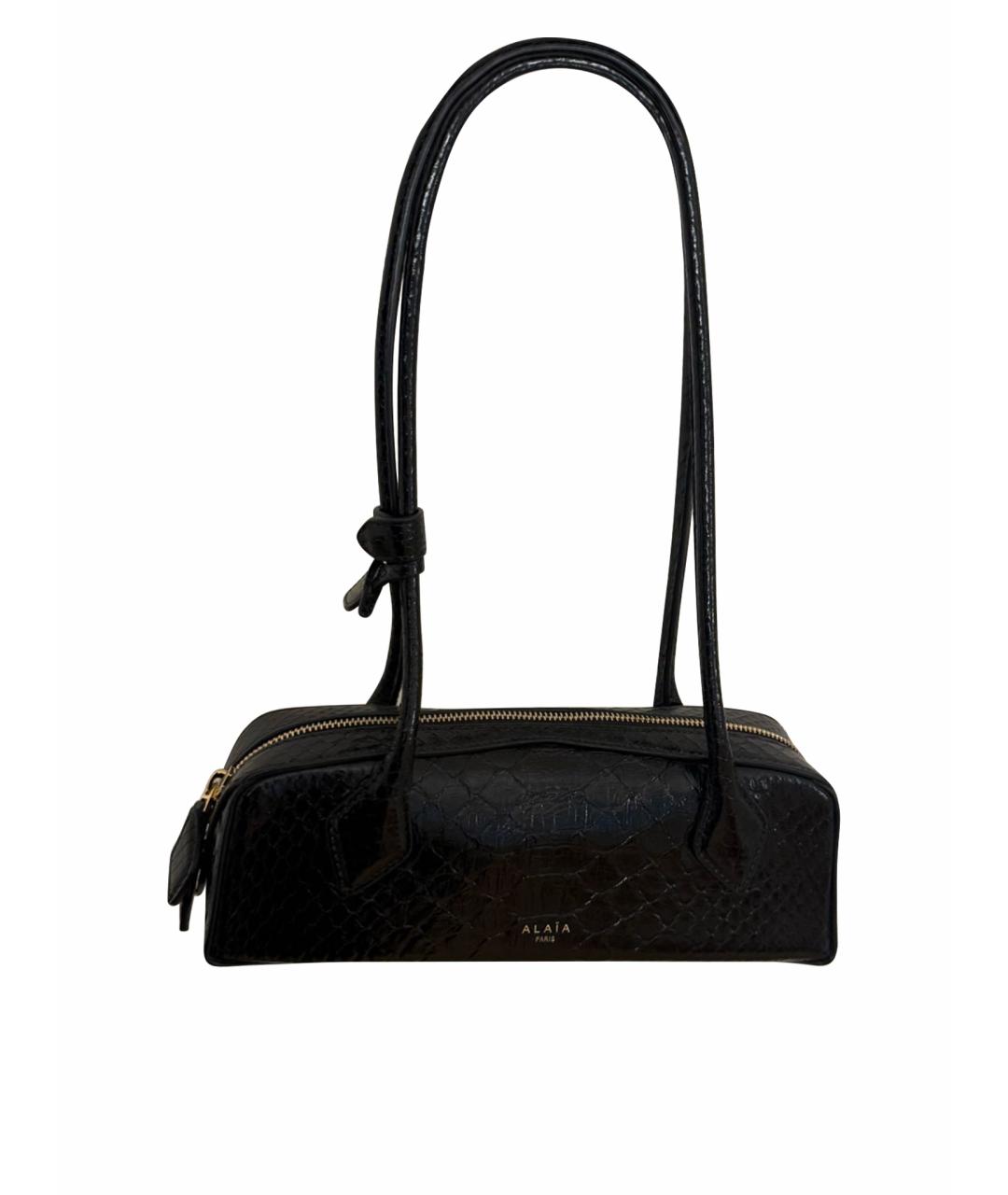 ALAIA Черная кожаная сумка через плечо, фото 1