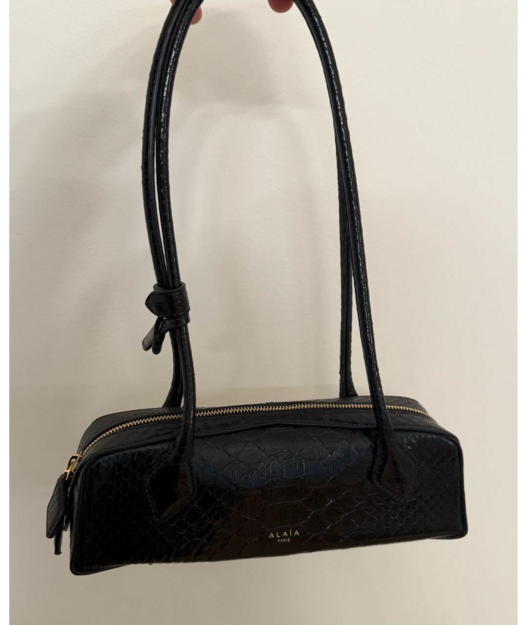ALAIA Черная кожаная сумка через плечо, фото 4