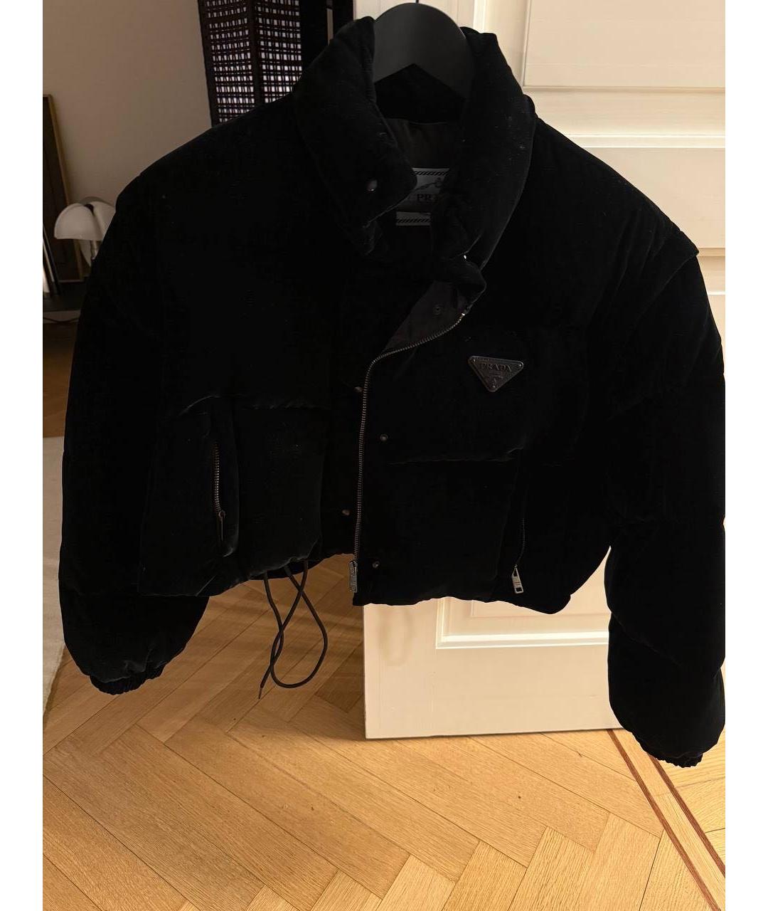 PRADA Черный велюровый пуховик, фото 3