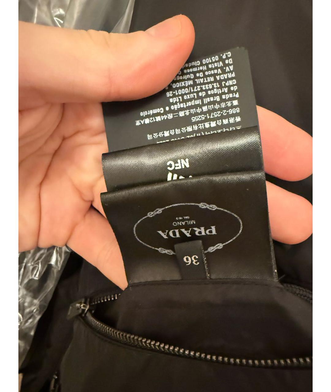 PRADA Черный велюровый пуховик, фото 4