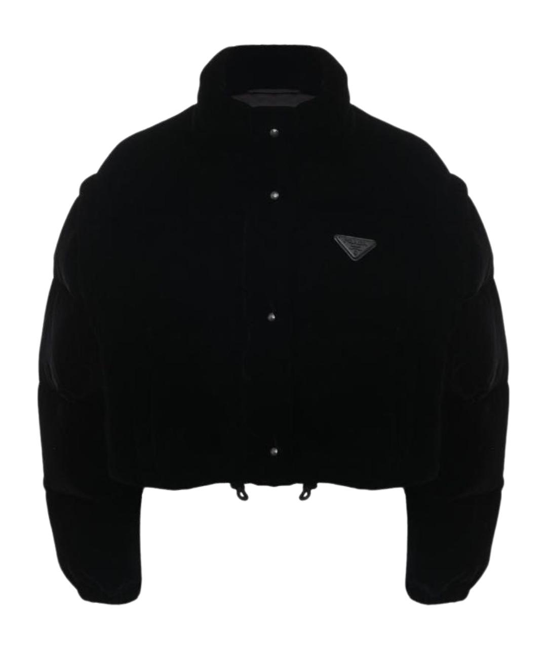 PRADA Черный велюровый пуховик, фото 1