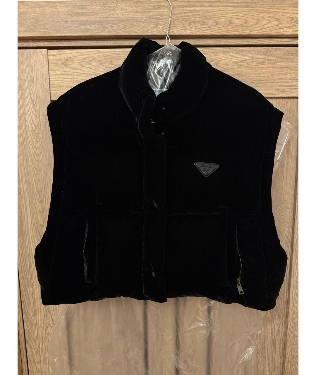 PRADA Черный велюровый пуховик, фото 5