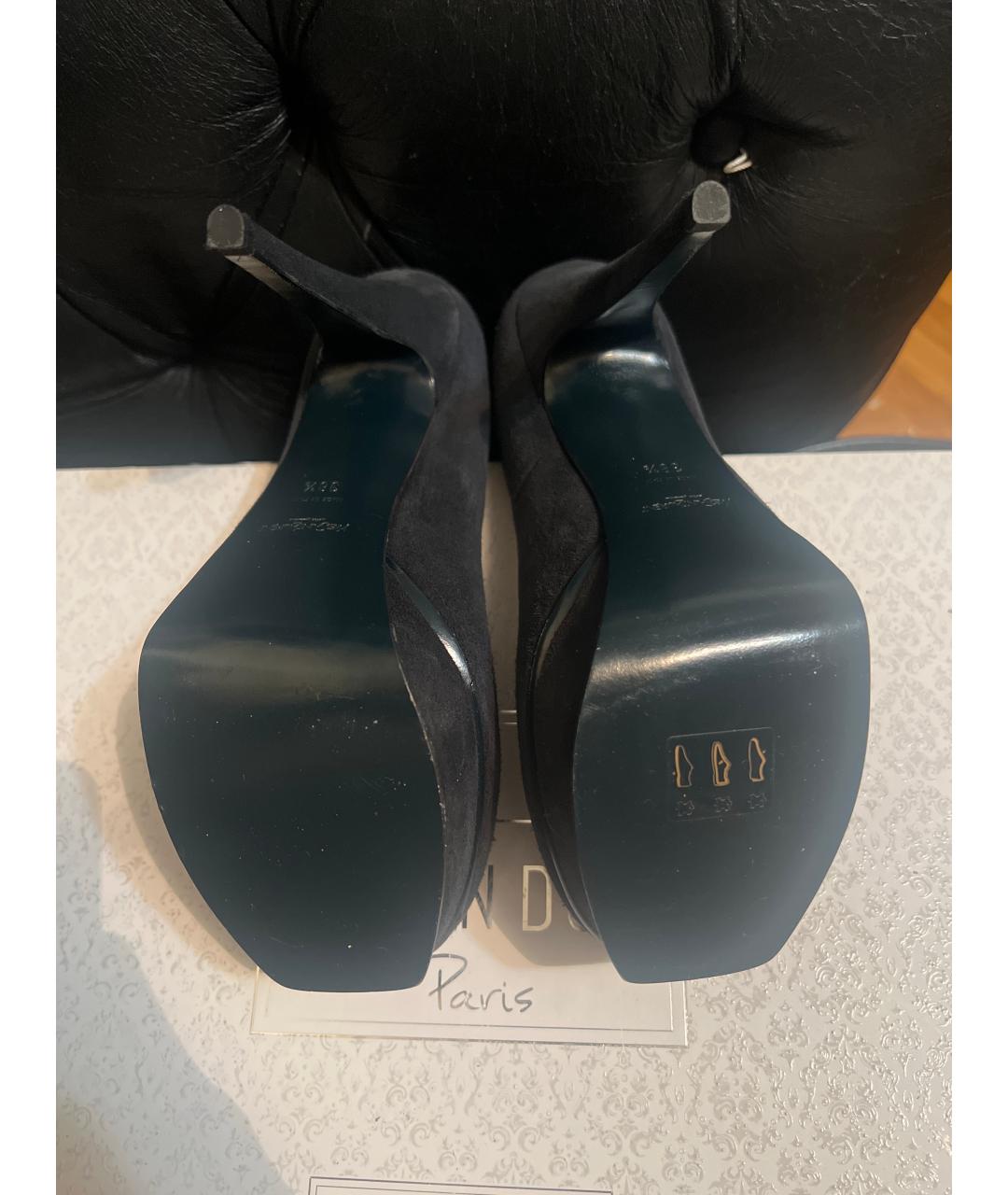 SAINT LAURENT Черные замшевые туфли, фото 5