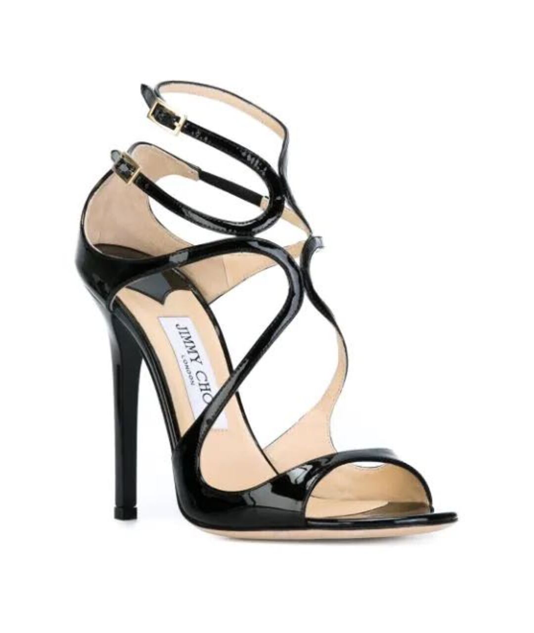 JIMMY CHOO Черные босоножки из лакированной кожи, фото 1