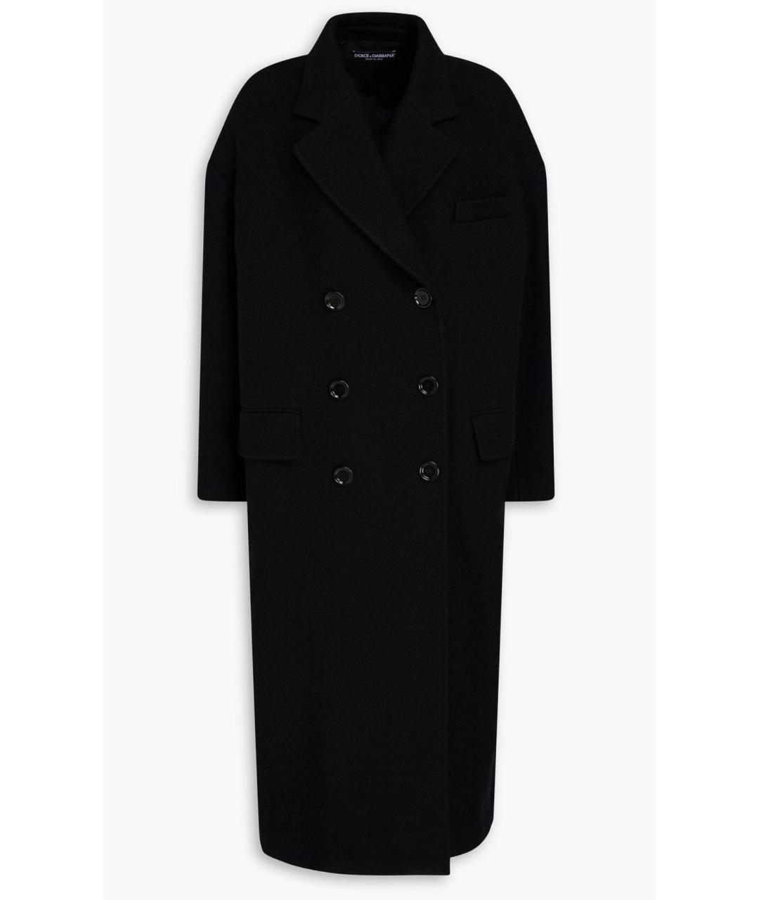 DOLCE&GABBANA Черное шерстяное пальто, фото 4