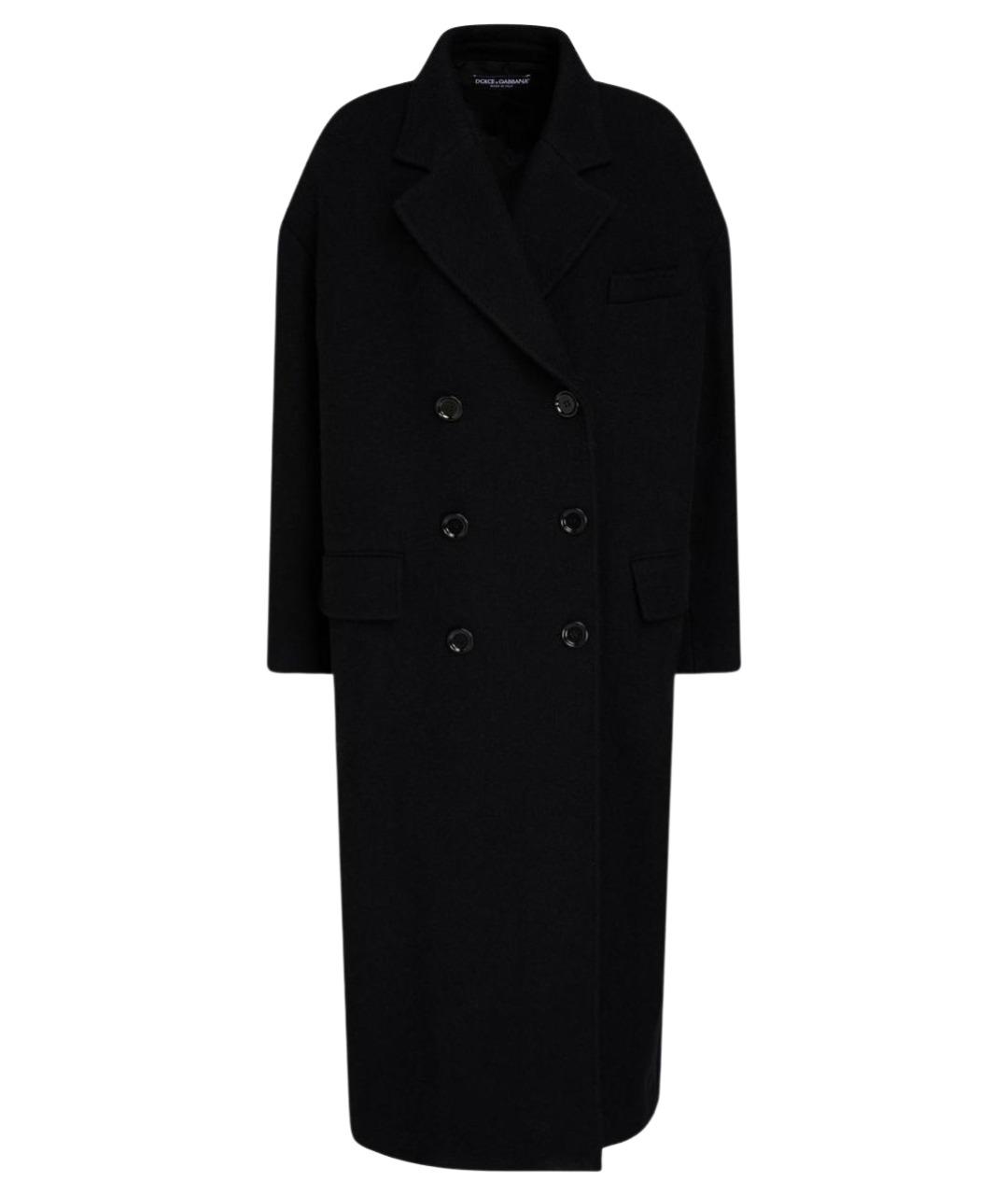 DOLCE&GABBANA Черное шерстяное пальто, фото 1