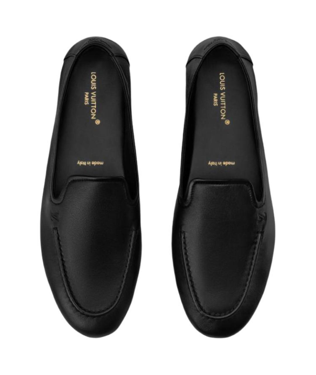 LOUIS VUITTON Черные кожаные лоферы, фото 4