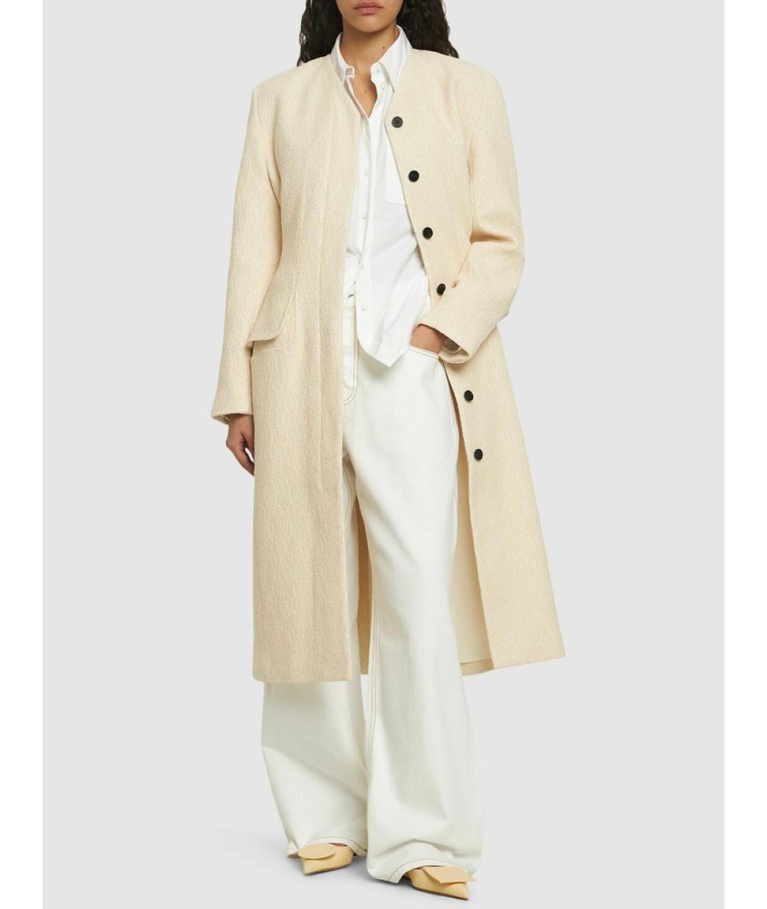 JACQUEMUS Бежевое хлопковое пальто, фото 6