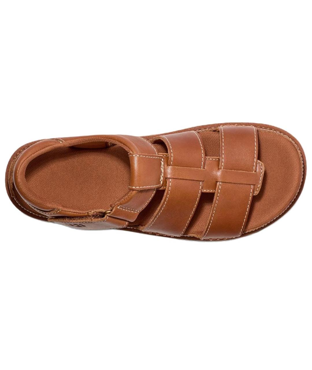 UGG AUSTRALIA Коричневые кожаные сандалии, фото 4