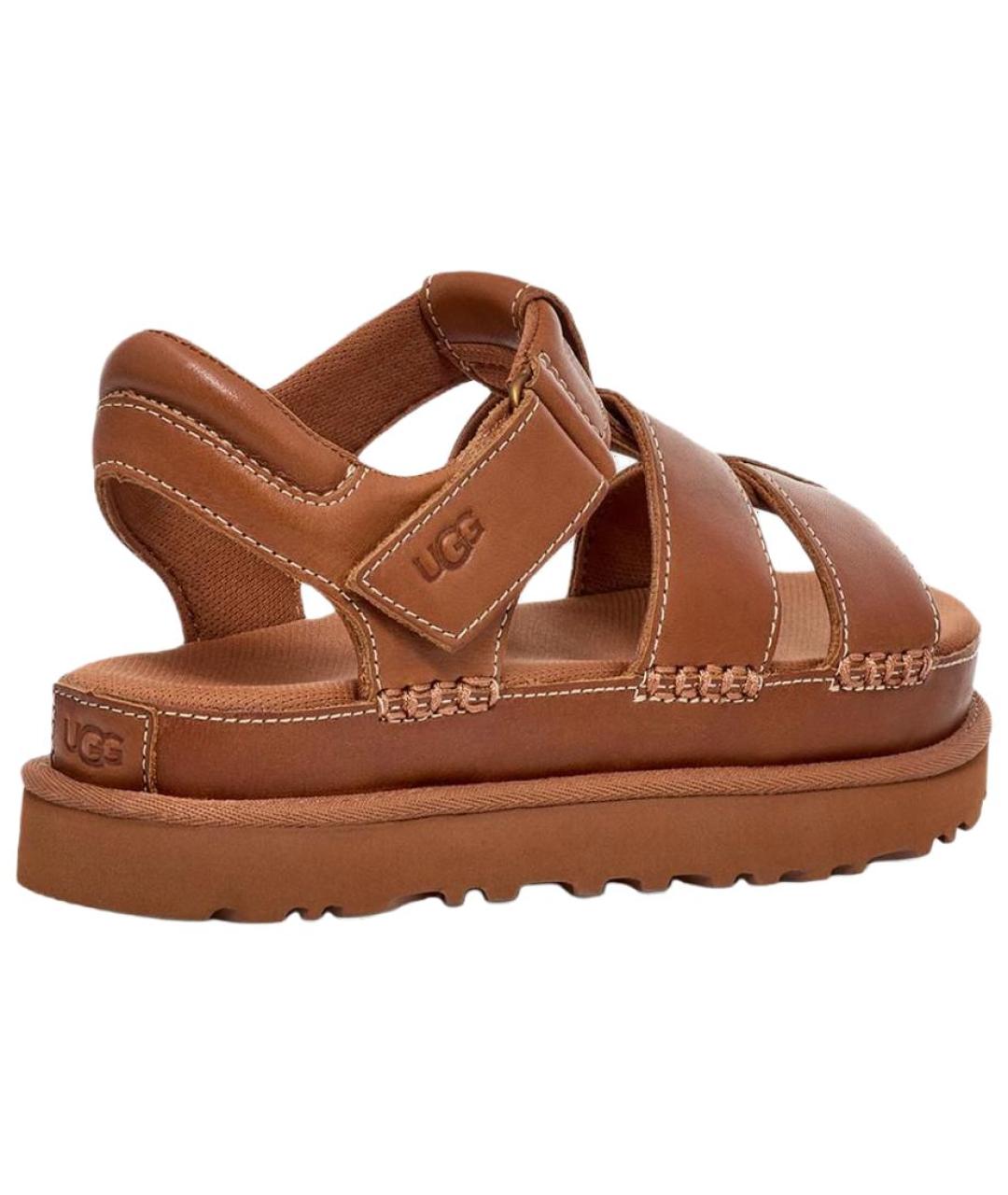 UGG AUSTRALIA Коричневые кожаные сандалии, фото 5