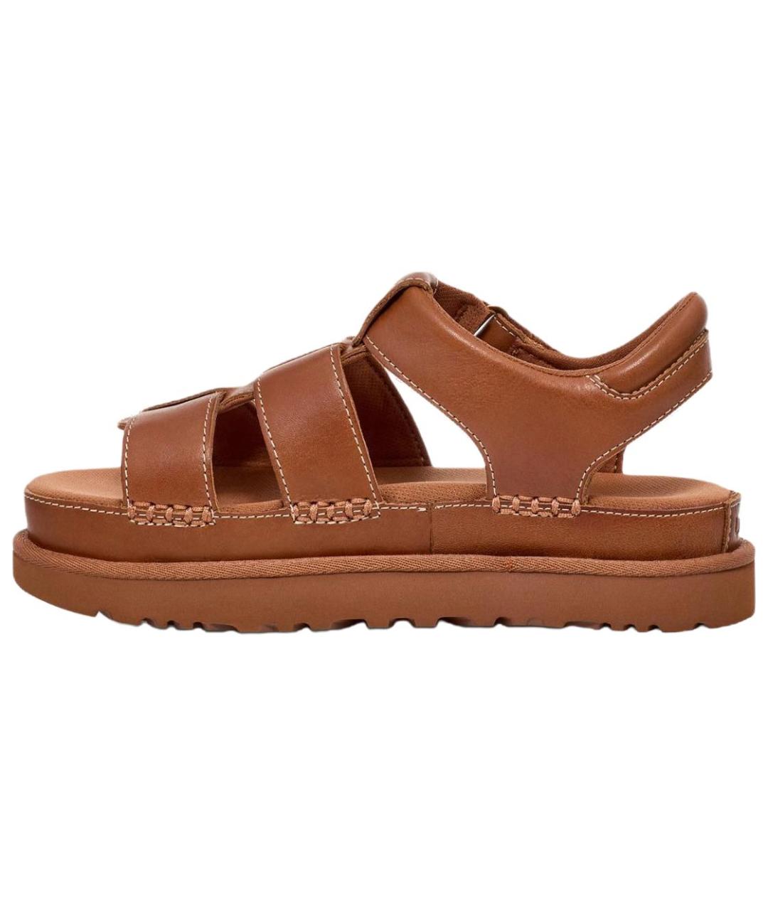 UGG AUSTRALIA Коричневые кожаные сандалии, фото 2