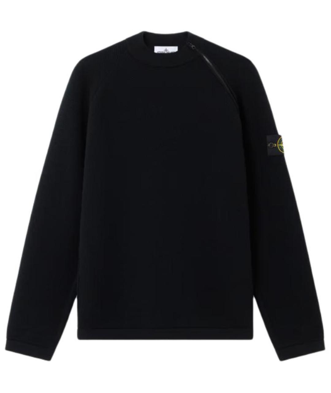 STONE ISLAND Черный шерстяной джемпер / свитер, фото 1